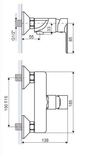 Змішувач для душу Excellent Glad ARAC.1108CR