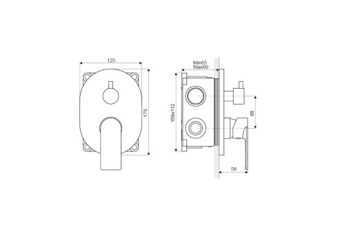 Змішувач прихованого монтажу Excellent Glad ARAC.1145CR