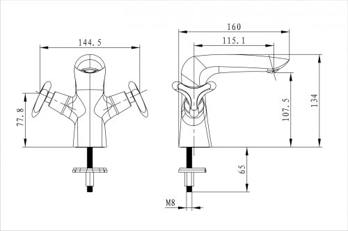 Змішувач для умивальника Excellent Noble ARAC.4501CR