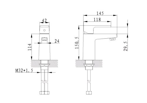 Смеситель для умывальника Excellent Square ARAC.1501CR