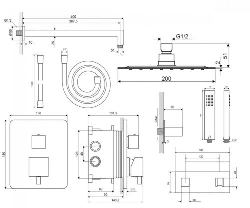 Душевая система Excellent Frost Quatro AREX.4402CR