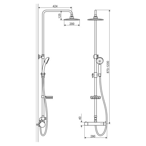 Душевая система Excellent Rain Clear Slim ARAC.SY.881ST