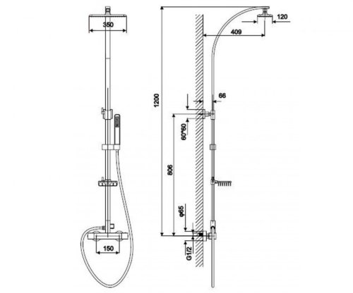 Душова система Excellent Rain White ARAC.SY851WT-N
