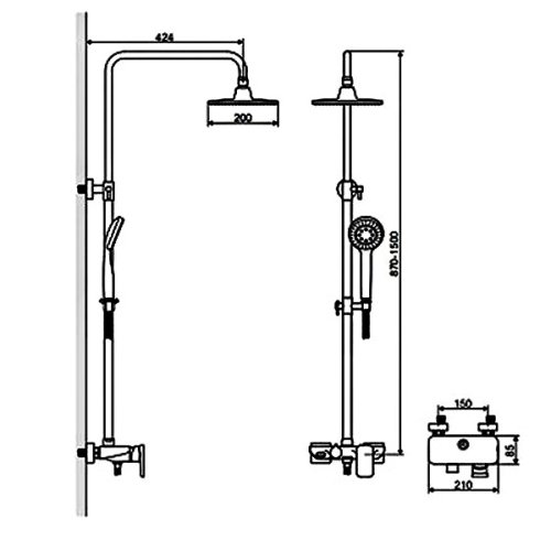 Душова система Excellent Rain Altar ARAC.SY.781CR NEW