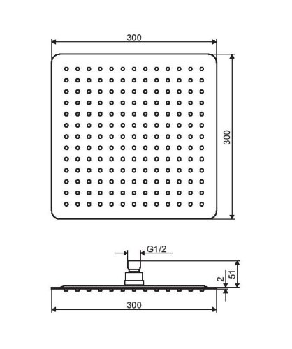 Верхний душ Excellent Slim AREX.3032CR