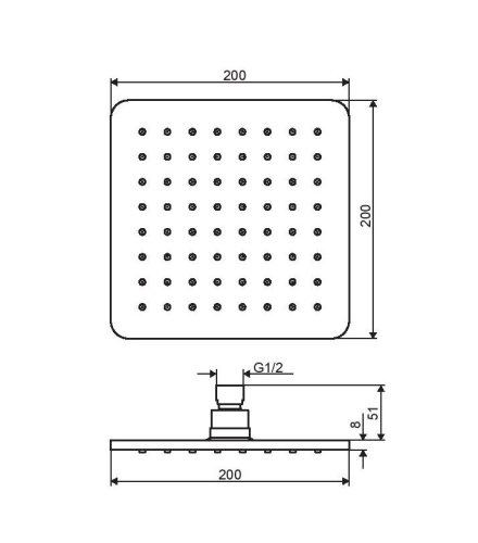Верхний душ Excellent Regular ARAC.3022CR