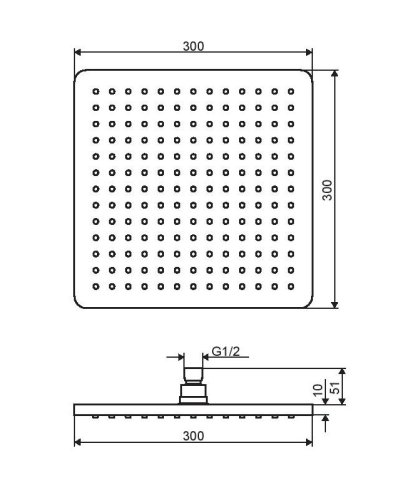 Верхний душ Excellent Regular ARAC.3032CR