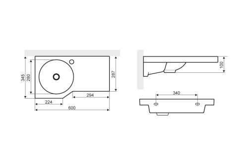 Умывальник Excellent Be Spot CEEX.2301.600WH