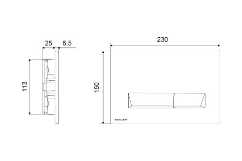 Кнопка змиву Excellent Platto White INEX.PL230.150.WH