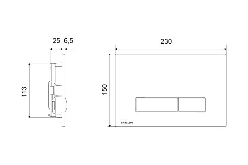 Кнопка змиву Excellent Aurro Chrom INEX.AU230.150.CR