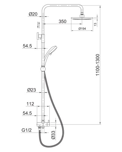 Душевая система Imprese T-15084+15170