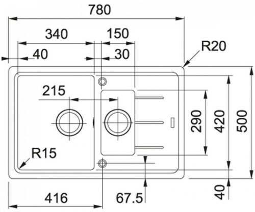 Мийка Franke Basis BFG 651-78 сірий камінь 114.0565.111