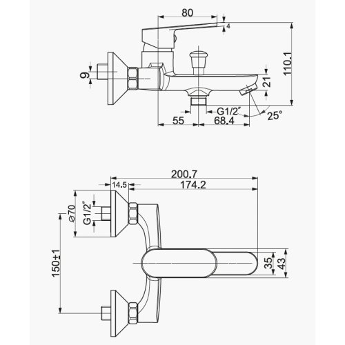 Набор смесителей 3 в 1 Imprese Laska (белые)