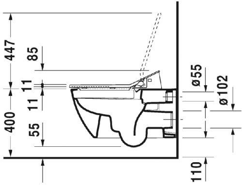 Підвісний унітаз Duravit Happy D.2 Rimless 2550592000
