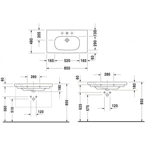 Умывальник Duravit D-Code 3428500002
