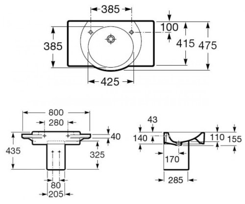 Умывальник Roca Happening A327561000
