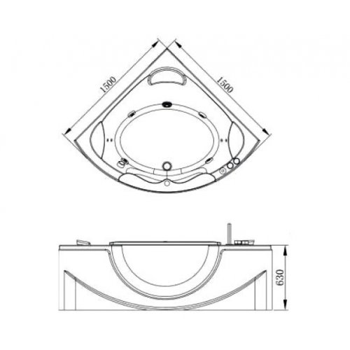 Ванна Volle 150x150 12-88-103A