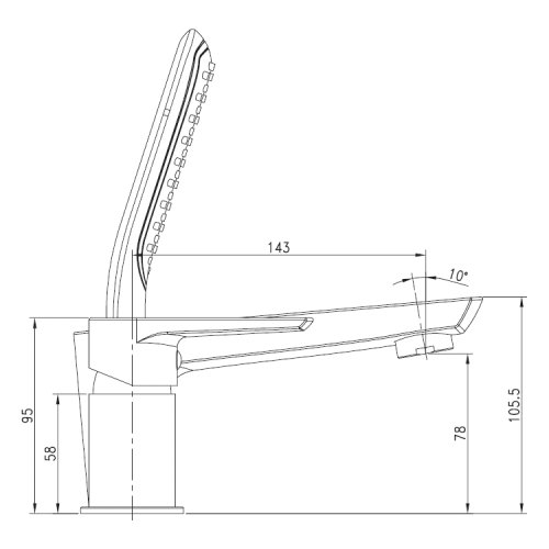 Ванна Volle акриловая асимметричная 1700*1200*630мм, левая с врезным смесителем Impresse BRECLAV