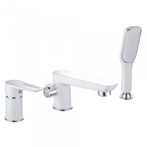 Ванна Volle акриловая асимметричная 1700*1200*630мм, левая с врезным смесителем Impresse BRECLAV