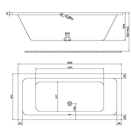 Ванна KOLO MODO с автоматическим сифоном VIEGA Simplex XWP1181000+285357