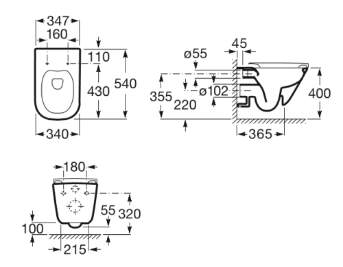 Набір інсталяція GROHE Rapid SL з підвісним унітазом ROCA GAP Rimless A34H470000 + 39503000