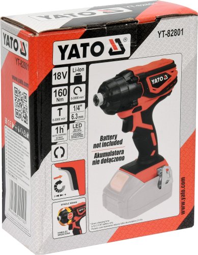 Аккумуляторный ударный шуруповерт YATO YT-82801