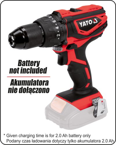 Дриль-шурупокрут акумуляторний YATO YT-82789