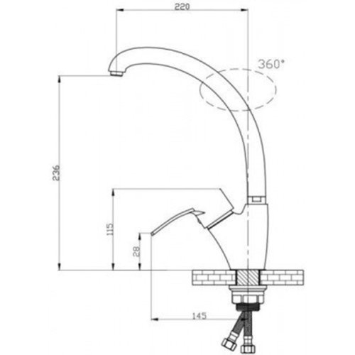 Смеситель для кухни Q-tap Hansberg CRM 007F (QTHANCRM007F)