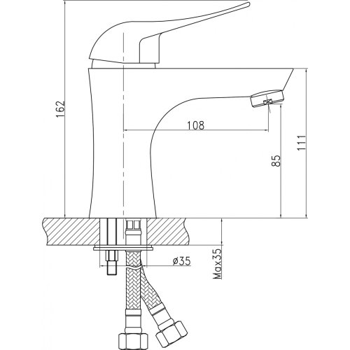 Смеситель для умывальника Q-tap Integra CRM 001 (QTINTCRM001)