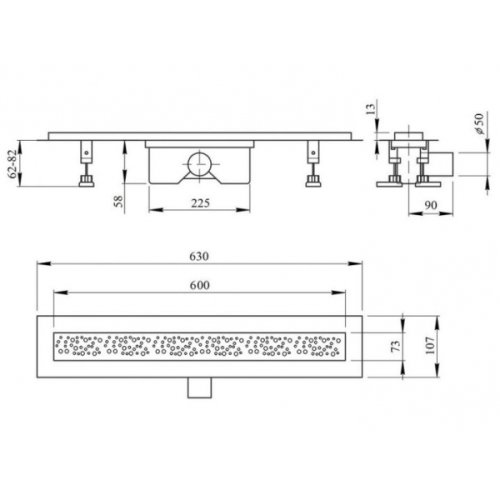 Линейный трап с сухим затвором Q-tap Dry FC304-600 (QTFC304-600)
