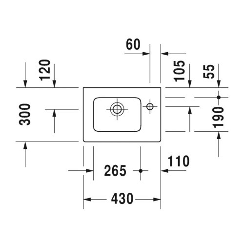 Умывальник Duravit Me by Starck 723430000