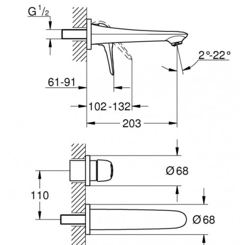 Смеситель скрытого монтажа Grohe Eurostyle New 19571003