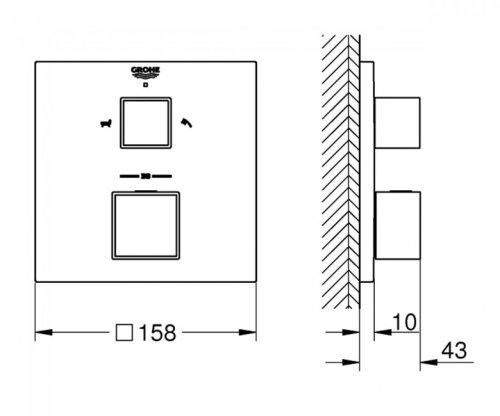 Змішувач прихованого монтажу Grohe Grohtherm Cube 24155000