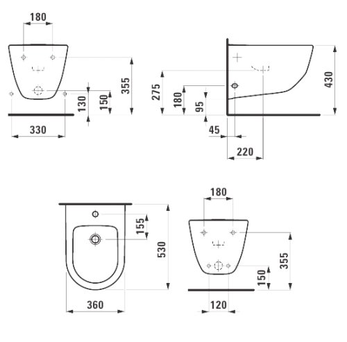 Биде Laufen PRO H8309524003021