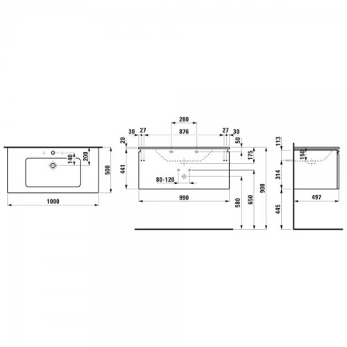Тумба с умывальником Laufen PRO S H8609654751041