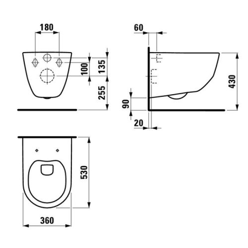 Набор инсталляция Imprese i8120 с унитазом Laufen PRO Rimless H820966+H8969513B