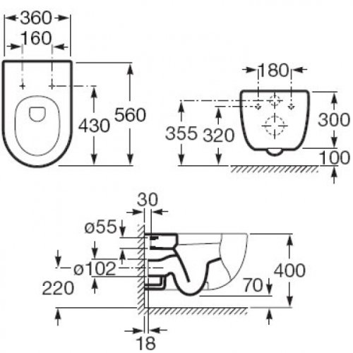 Подвесной унитаз Roca Meridian-N A346247000