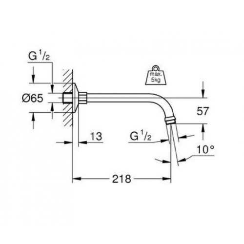 Кронштейн для верхнього душу Grohe Relexa 27406000