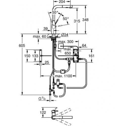 Смеситель для кухни Grohe Essence Foot Control 30311000