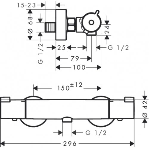 Смеситель для душа Hansgrohe Ecostat 13211000