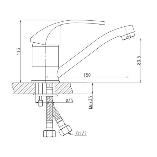 Смеситель для кухни Q-tap Premiere CRM 002M (QTPRECRM002M)