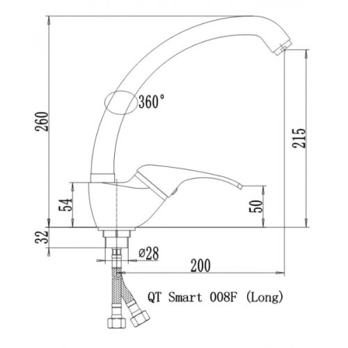 Смеситель для кухни Q-tap Smart CRM 008F (QTSMACRM008F)