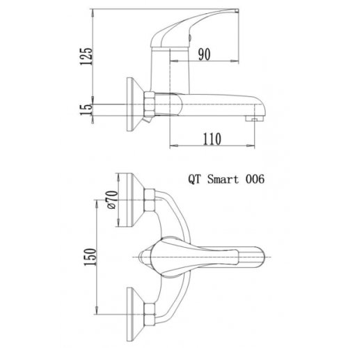 Смеситель для ванной Q-tap Smart CRM 006 (QTSMACRM006)