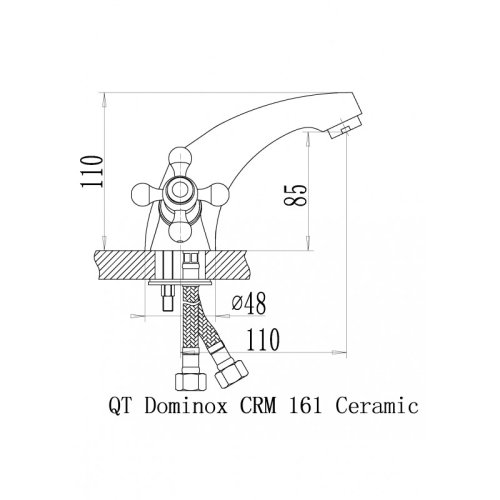 Смеситель для умывальника Q-tap Dominox CRM 161 (QTDOMCRM161)