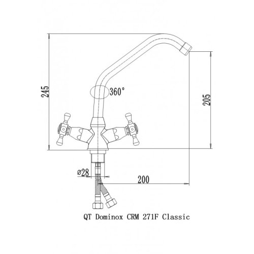 Смеситель для кухни Q-tap Dominox CRM 271F (QTDOMCRM271F)