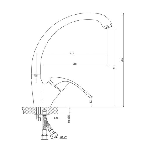 Смеситель для кухни Q-tap Mars MIL 007 (QTMARSMIL007)
