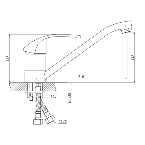 Смеситель для кухни Q-tap Mars СRM 002 (QTMARSCRM002)