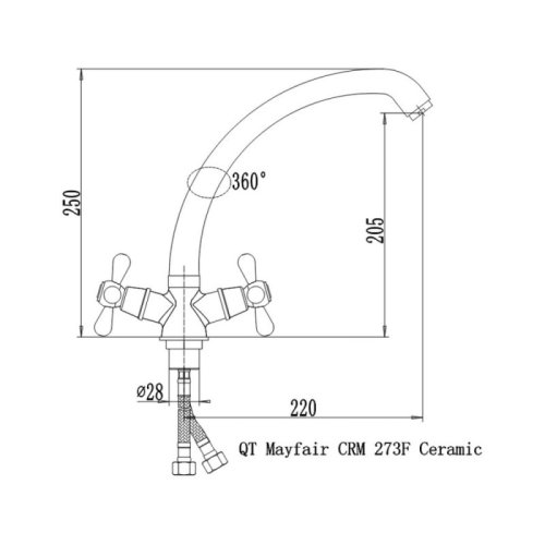 Смеситель для кухни Q-tap Mayfair CRM 273F (QTMAYCRM273F)