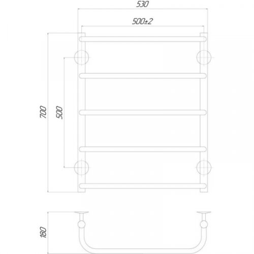 Полотенцесушитель Q-tap Standard (CRM) P5 500х700 LE (QTSTNDP5500700LE)