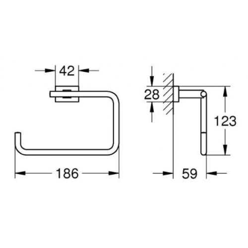 Полотенцедержатель Grohe Essentials Cube 40510001
